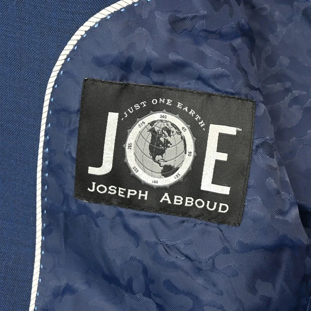 Joseph Abboud 40R 33x30 Blue Brrr Stretch Wool Slim Soft Shoulder Mens Suit